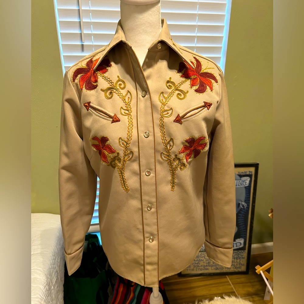 H Bar C women’s shirt, size unreadable but back seam to seam measures 15 in